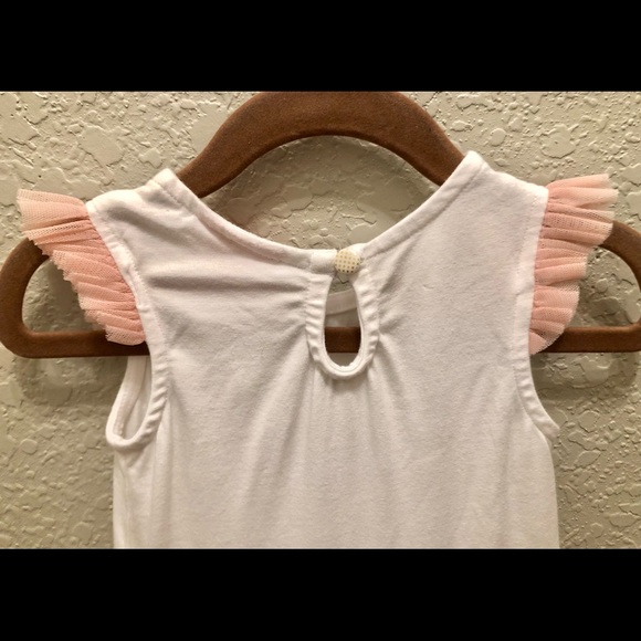 Girls Pink & White Bunny Dress w/ Gold Accents 18M - Picture 3 of 6